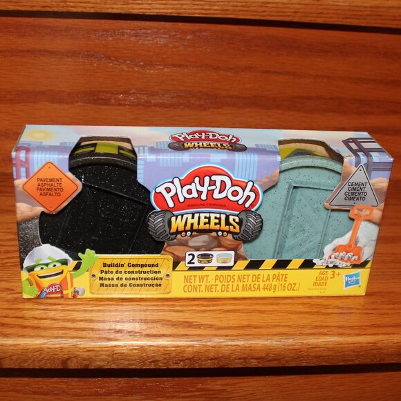 FREE*❤️Play-Doh Wheels Pavement & Cement Play-Doh 2-Pack Tubs Brown & Grey 16oz - Picture 1 of 6